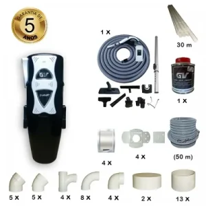 Pack Máquina de Aspiração Central Junior Max c/ 4 Tomadas - GV